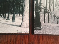 Vtg Pair Set Lot Cyndi Schick Eiffel Tower Stairs Signed Photograph Black White