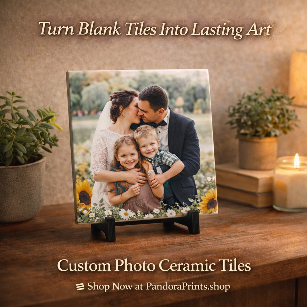 Custom Photo Printed Ceramic Tiles, Personalized Picture Tiles, Family Memory