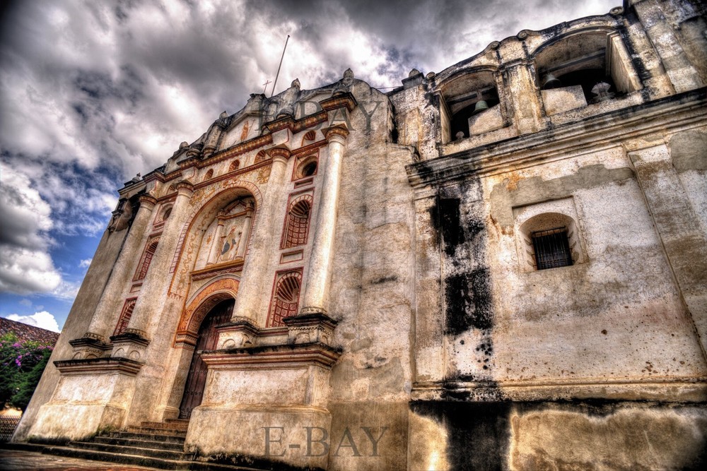 12X18 PHOTO OF THE CURCH OF SAN JUAN DEL OBISPO IN ANTIGUA GUATEMALA,Guatemalan