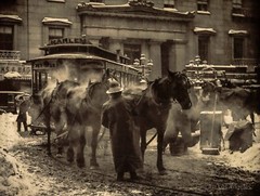 Alfred Stieglitz Photo «The Terminal» 1893, trolley, horses