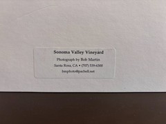 Framed Signed Photograph Sonoma Valley Vineyard by Bob Martin | California Wine