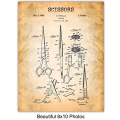 Beauty Salon Patent Art Prints – Vintage Wall Art Poster Set – Chic Rustic Ho…