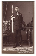 Photograph M. Hirsch, Spandau, Broad Street 26-28, young confirmation in fine