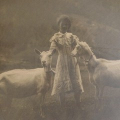 Framed Black And White Film Photography Print XIX Mountain Girl Goat N4001