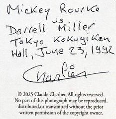 Mickey Rourke Fight in Tokyo Original photograph from the archive of Charlier