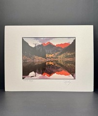 Hedy Signed Fine Art Photo «Maroon Bells» Matted Landscape Colorado Aspen