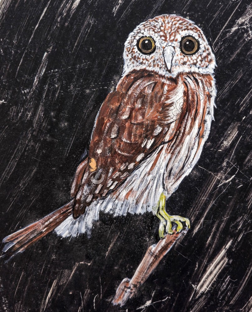Owl on a Log Wall Art DIGITAL DOWNLOAD Cottagecore Farmhouse Bird Lover Decor
