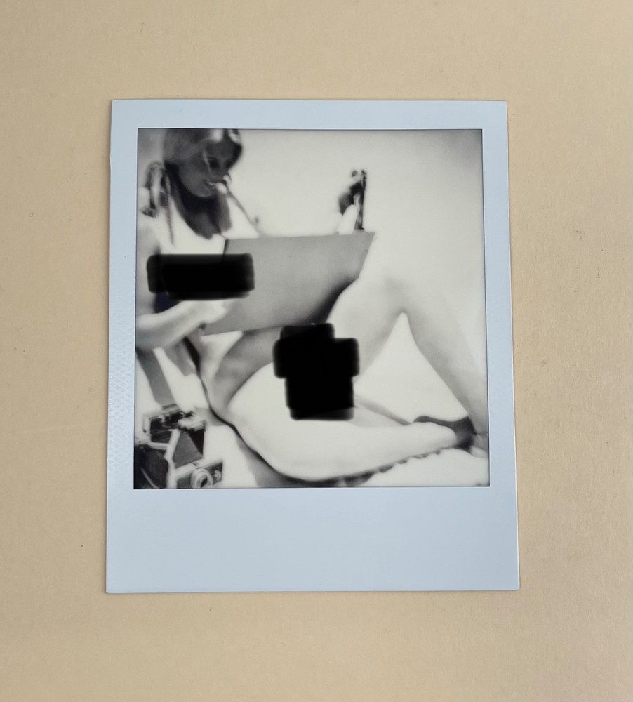 Polaroid Instant Photo Black and White – Female Nude, Portrait Alignment