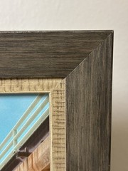 Grey Wood Frame Pier Ocean Photo Print – Beach Coastal Wall Art 12.6”x10.7”–~1″