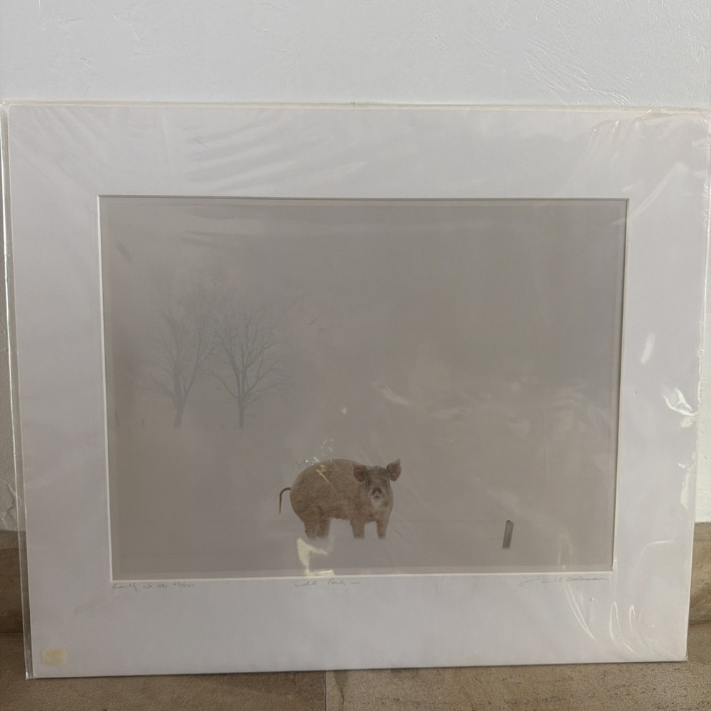 Vintage Bill Coleman Signed Numbered Matted Cold Pork Pig Photograph AMISH