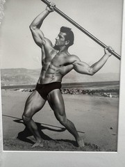Vintage BRUCE OF LA Black & White photo, Mr. USA 1948 framed Gay, LGBTQ+, 1950s
