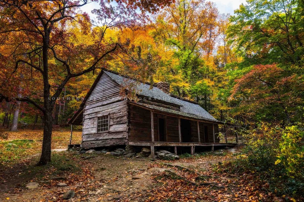 Great Smoky Mountains Photography Print – Ogle Cabin near Gatlinburg Tennessee