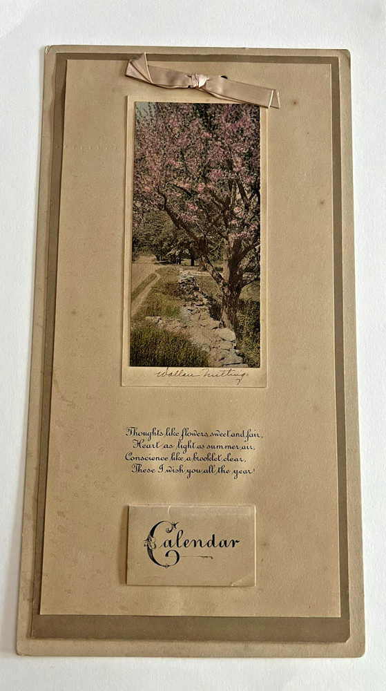 1923 Wallace Nutting Exterior Hand Colored Photo Calendar w/Poem