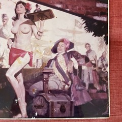 VTG Pirate Tavern Photograph on Board MCM Estate, Pin Up, Tiki Bar Nautical Art
