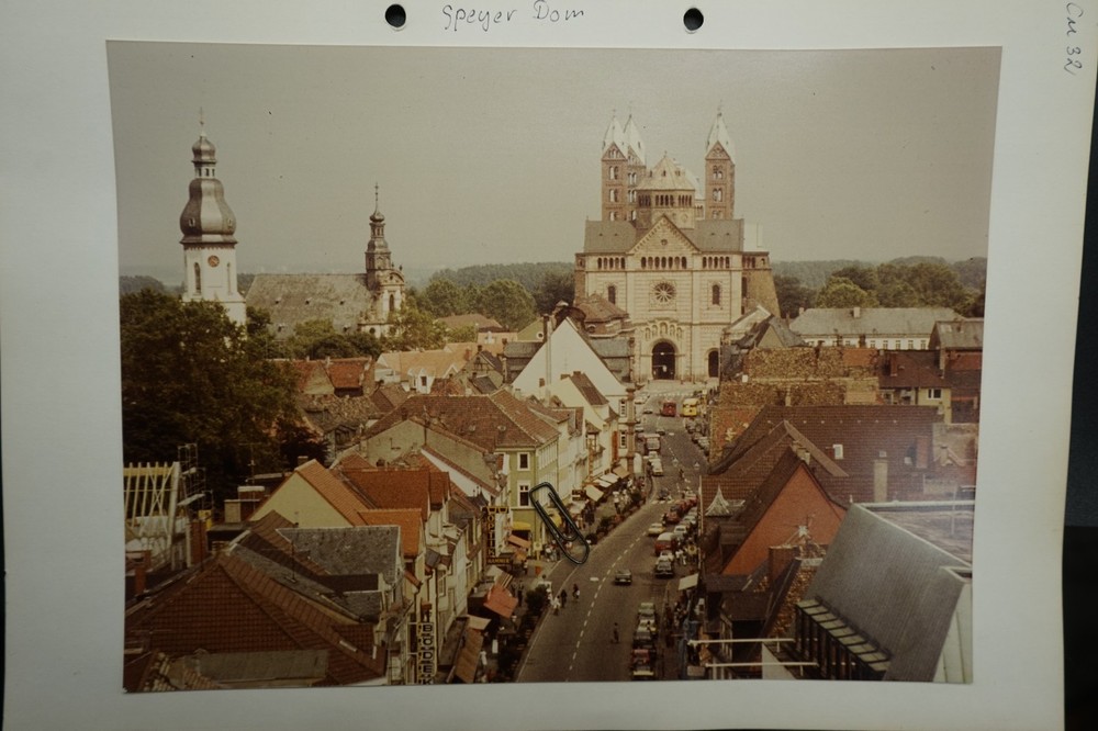 Photo Speyer Rhine Neckar Church Cathedral View Colour Building Tower Traffic 1983 Picture