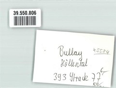3950806 – 5584 Bullay Hoellental Town Handwritten