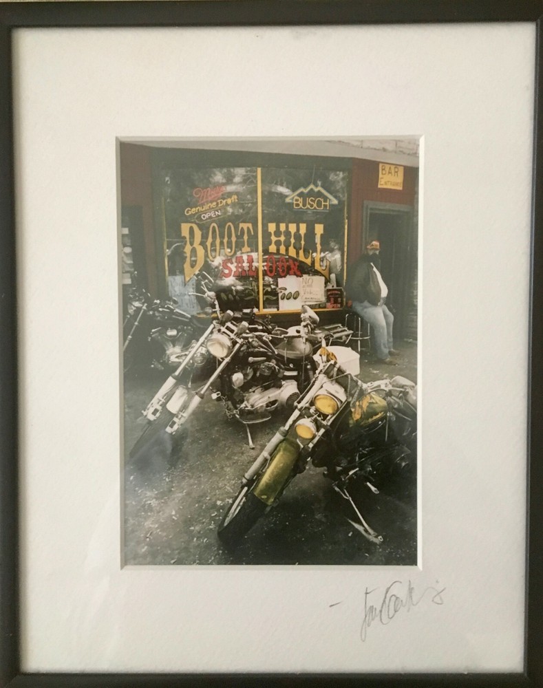 Motorcycle Lovers Boot Hill Photograph Signed by Jan Kaulins Original Matted