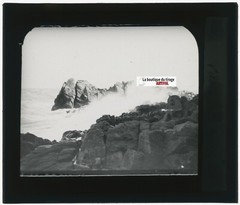 Landscape, Sea, Rocks, Vintage Glass Plate Photo, Positive 8.5X10 CM