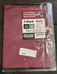 Dunwell Art Portfolio 8.5×11 Folder (Ruby), Black Mounting Paper