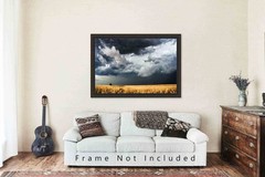 Country Photography Print – Picture of Storm Clouds Over Wheat Field in Kansas