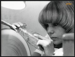 Larger size fine art Photograph, worker ’artist’ woman working w glass by RIDEG,