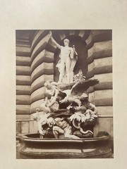 Vienna 1897 Hofburg – Michaelerplatz – Brunnen «Die Macht zur See» Albumen