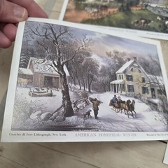 Lithograph. NOS. Currier & Ives. Four Seasons. Set Of Four Prints. American.