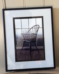 Vtg 8×10 Empty Wooden Chair Photography Wall Art Farmhouse Aesthetic Matte Frame