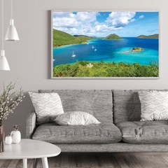Waterlemon Cay, St John Beach Aerial Photography Wall Art Decor, Leinster Bay