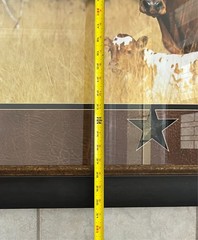 DAVID R STOECKLEIN Mother Child Texas Longhorn Signed Framed Photo 30.5″ x 41″