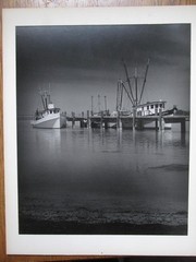 Vintage 1971 Lansing MI Artist Photo Print – Large 14×17 B/W – 2 Fishing Boats