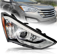 Compatible with Hyundai Santa Fe 2013-2016 Sport, Halogen Headlight Headlamp Ass