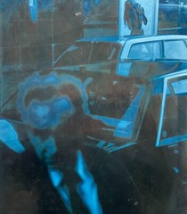 KNIGHT AUSTRALIAN LARGE PHOTOGRAPH MODERN «STREET SCENE BLUE» 1990