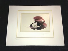 Limited Photograph Print WHITE ORCHID & TEACUP-M D Smith-#20 of 24-Matted-Great