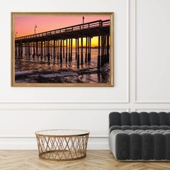 Ventura Pier Sunset California Wall Art Photo Print, Aerial Pier Photography
