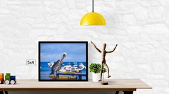 Pelican on Ocean Side, High Resolution Image, Many Formats, TV Art