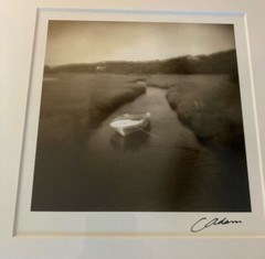 3 High Quality Decorative Photos in Frames – Lake/Path/Boat Signed C. Adams