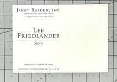 Lee Friedlander (b. 1934) Art Announcement Card February 2000 – Stems