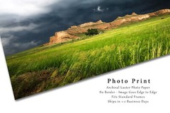 Western Landscape Photography Print – Picture of Bluff on Stormy Day in Nebraska