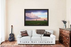 Storm Clouds Photography Print: Texas Panhandle Stormy Sky Small Town Photo