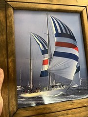 Photograph Boating Sailing Framed Wood 13.5 x 11” Sydney Hobart Yacht Race 13751