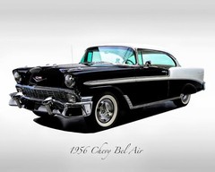 Classic Cars – 1956 Chevy Bel Air – Black – Print