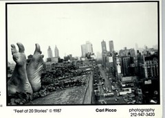 Carl Picco Art Announcement Card 1990 – Feet At 20 Stories