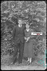 Couple Amour Plaque Verre Photo Ancienne Négatif Noir & Blanc 10X15 CM France