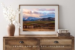 Western Photography Print – Picture of Snowy Peak Overlooking Valley in Montana