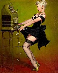 Jackpot, Canvas/Paper Print, Pinup Girl, Slot Machin – Photo Semi Glossy (Print)