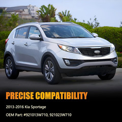 Headlight Assembly for 2013-2016 Sportage, Passenger & Driver Side Halogen Headl