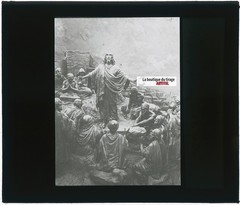 Ministry Of Jesus, Photo Glass Plaque, Black & White, Positive 8.5X10 Cm