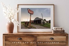 Gas Station Photography Print | Abandoned Picture | Oklahoma Wall Art