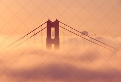 Digital Image Picture Photo Wallpaper: Golden Gate Bridge in Morning Fog